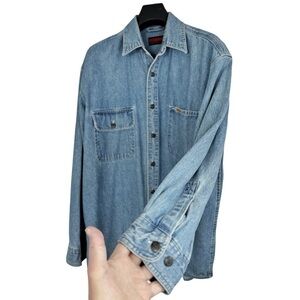 WOLVERINE Boots and Gear Men's High Quality Heavy Denim Shirt/Shacket Pockets L